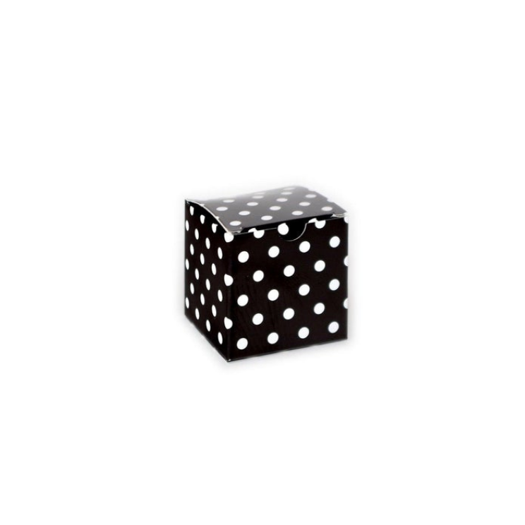 Promotional Square Box made with Recycled Material - Smooth Black or PolkaDot Co